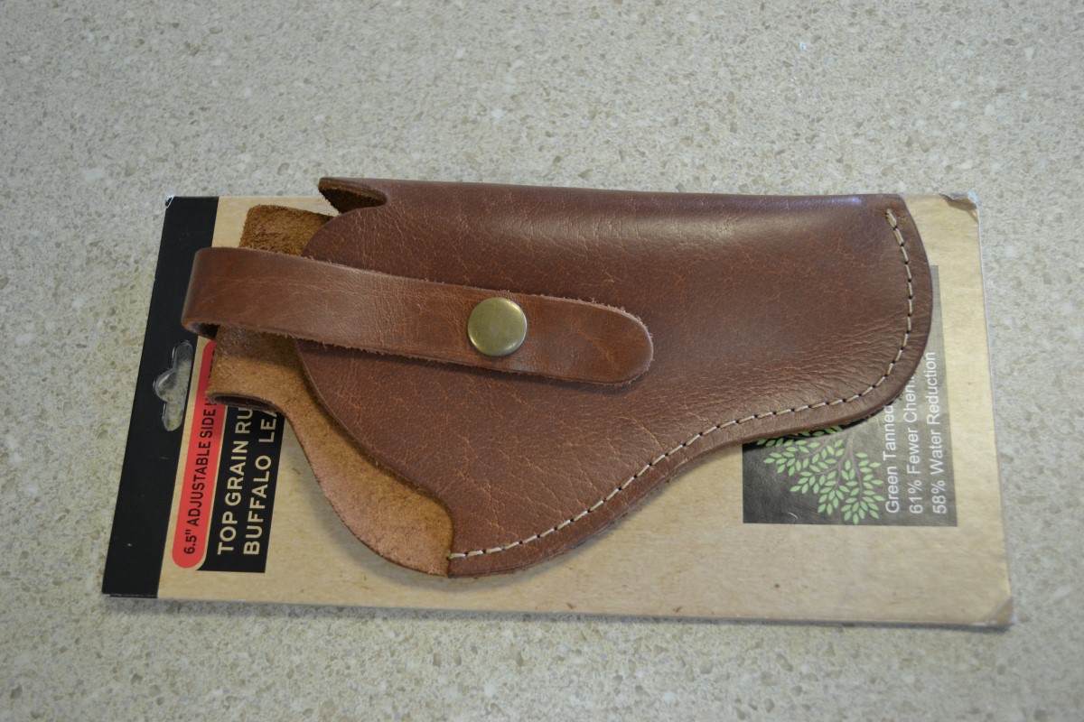 Saddle Mate 6.5" Adj. Holster Top Grain Rugged Buffalo Leather Side