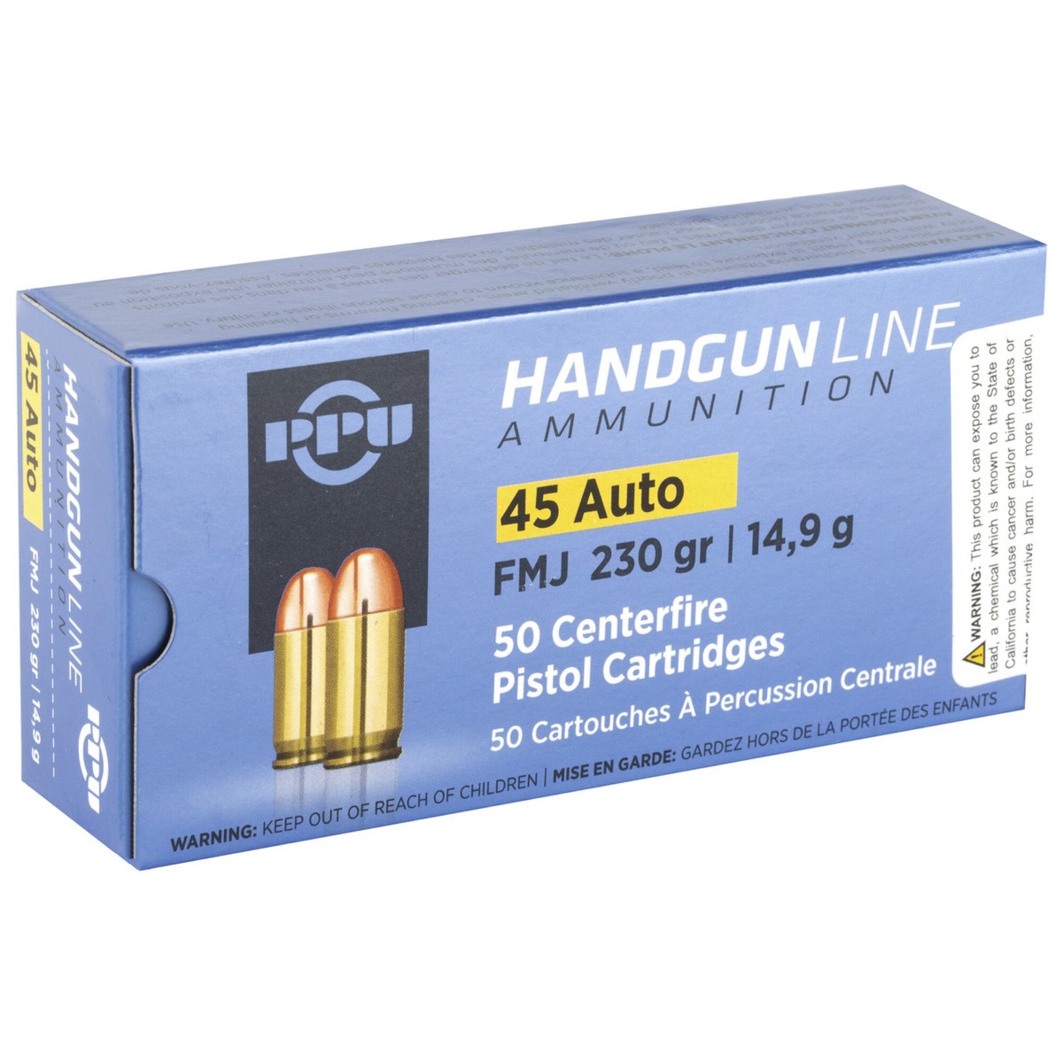 PPU AMMUNITION .45 ACP, FMJ, 230 GRAIN, 50 ROUNDS Brand New | Used Guns