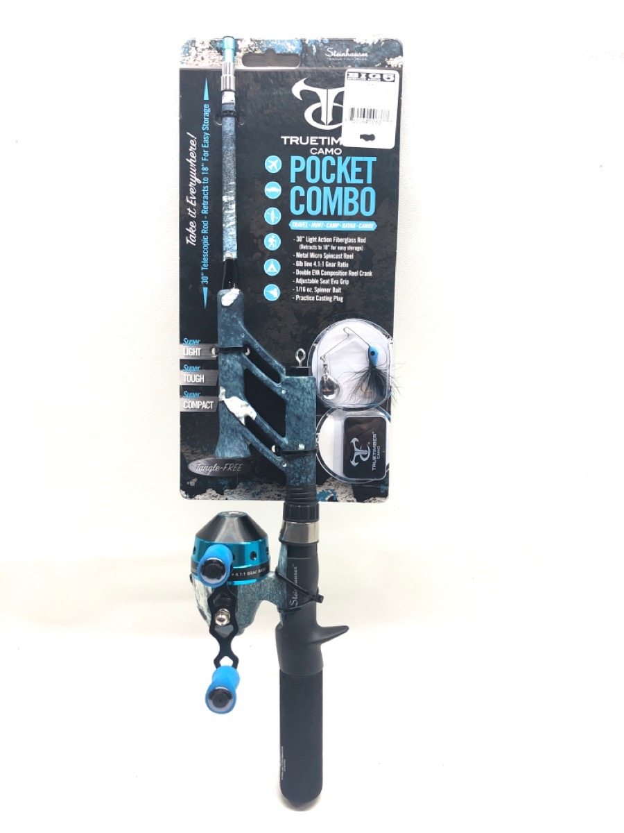 Steinhauser True Timber Rift Telescopic Fishing Rod and Spincast Reel