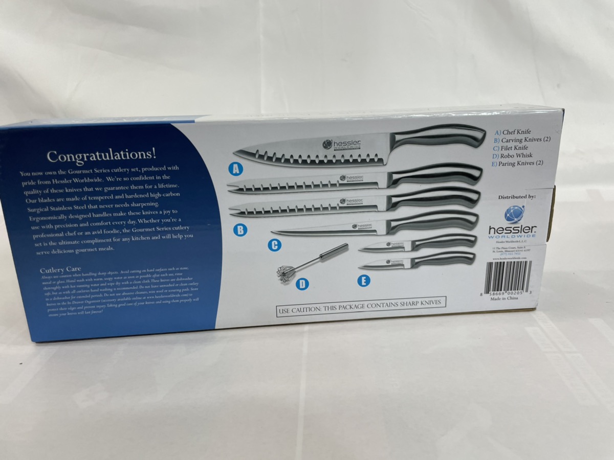 HESSLER GOURMET SERIES SURGICAL STAINLESS STEEL CUTLERY 7 PIECE KNIFE