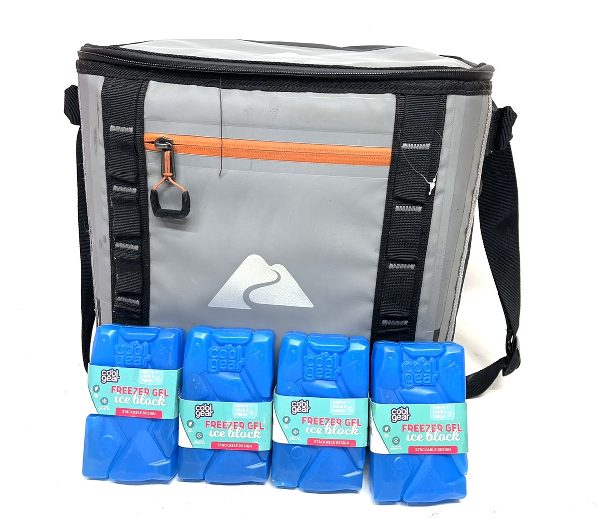 OZARK TRAIL 24 CAN WELDED HARD LINER SOFT SIDED COOLER GRAY Like New