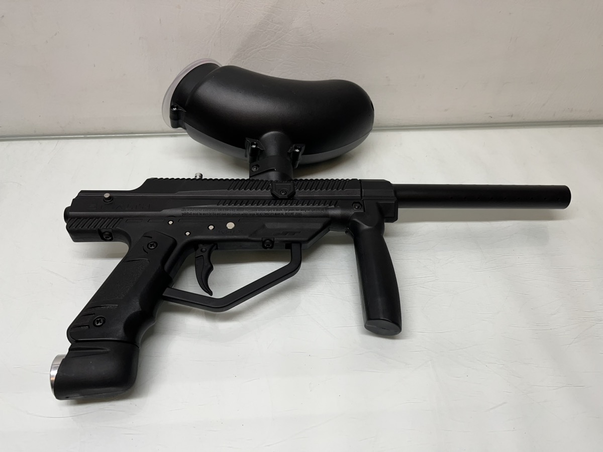 JT PAINTBALL STEALTH PAINTBALL MARKER W/HOPPER & FACE MASK Good Used Guns