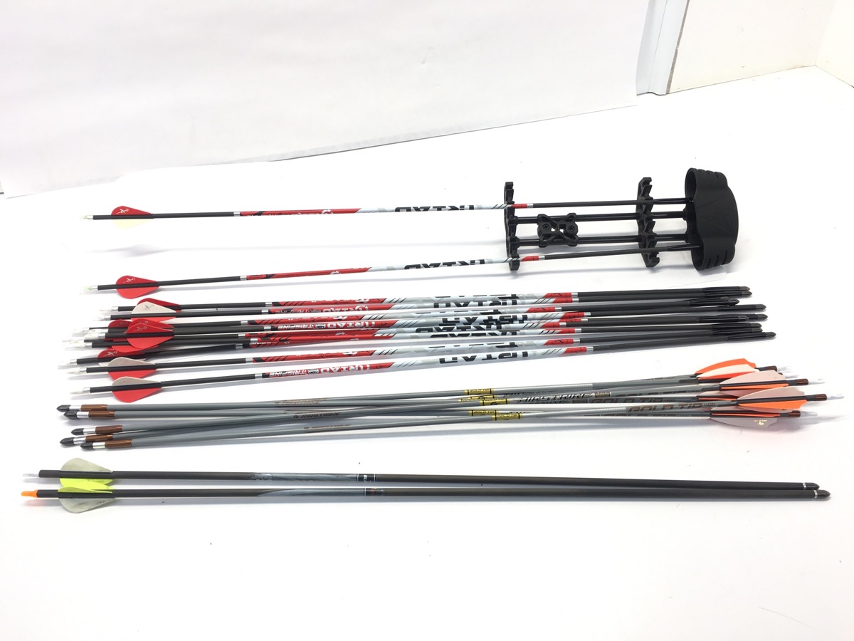 CABELA'S OPTIMUS COMPOUND BOW WITH 12 TRIAD TRISPINE 400 ARROWS (AEE