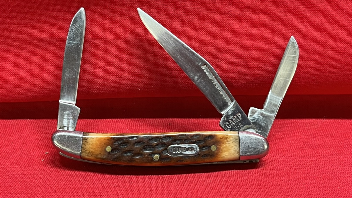 Camp USA 3Blade Pocket Knife Good Used Guns