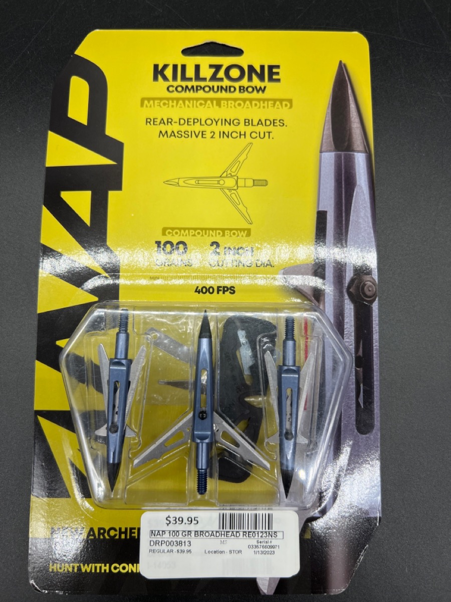 KILLZONE MECHANICAL BROADHEAD BOW,OG BOX,GOOD CONDITION