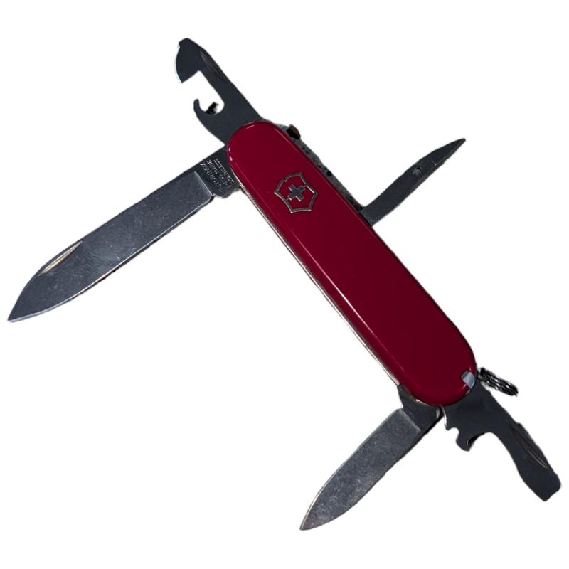 VICTORINOX SWISS MADE OFFICER SUISSE ARMY KNIFE 9 TOOLS Good Used Guns