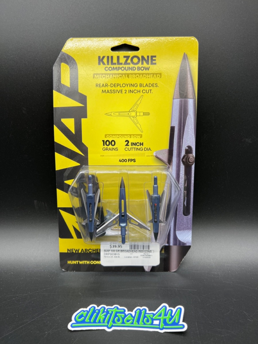 KILLZONE MECHANICAL BROADHEAD BOW,OG BOX,GOOD CONDITION