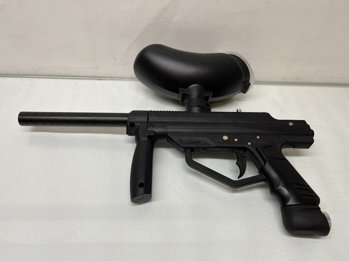 JT PAINTBALL STEALTH PAINTBALL MARKER W/HOPPER & FACE MASK Good Used Guns