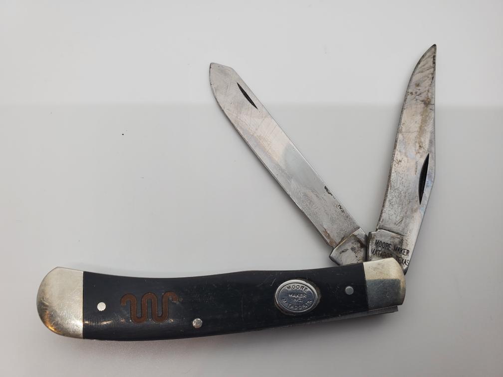 Vintage Moore Maker 2202 CS USA Matador, Texas Folding Knife Good
