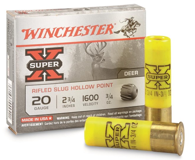 WINCHESTER WINCHESTER SUPER X RIFLED SLUG HOLLOW POINT 20 GA Good ...