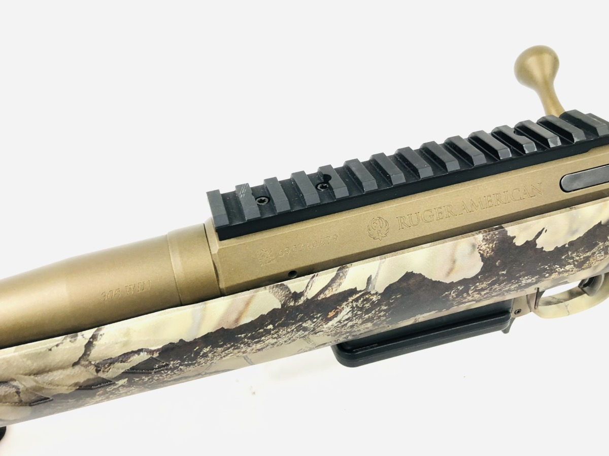 RUGER AMERICAN 308 GO WILD CAMO, THREADED BARREL Very Good Used Guns